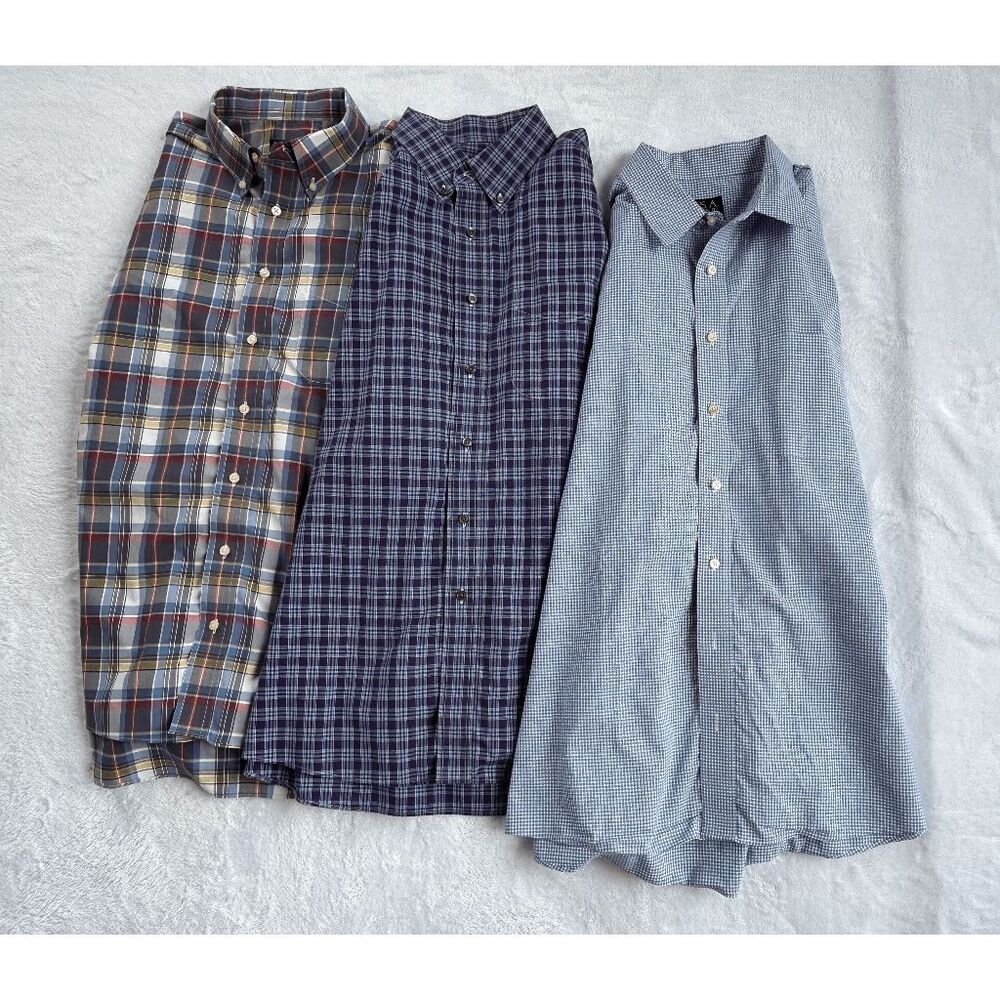 Jos. A Banks Traveler's Collection Shirts Lot of Three Size XL 100% Cotton Plaid